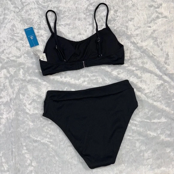 Black Ribbed Bikini Set - Picture 6 of 7